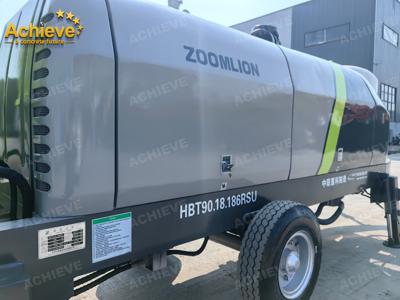 Стационарна бетон помпа Zoomlion 2022 Zoomlion HBT 90.18.186RSU hydraulic Concrete Trailer Pump in China【ACHIEVE】TOP CONDITION!!!: снимка 12