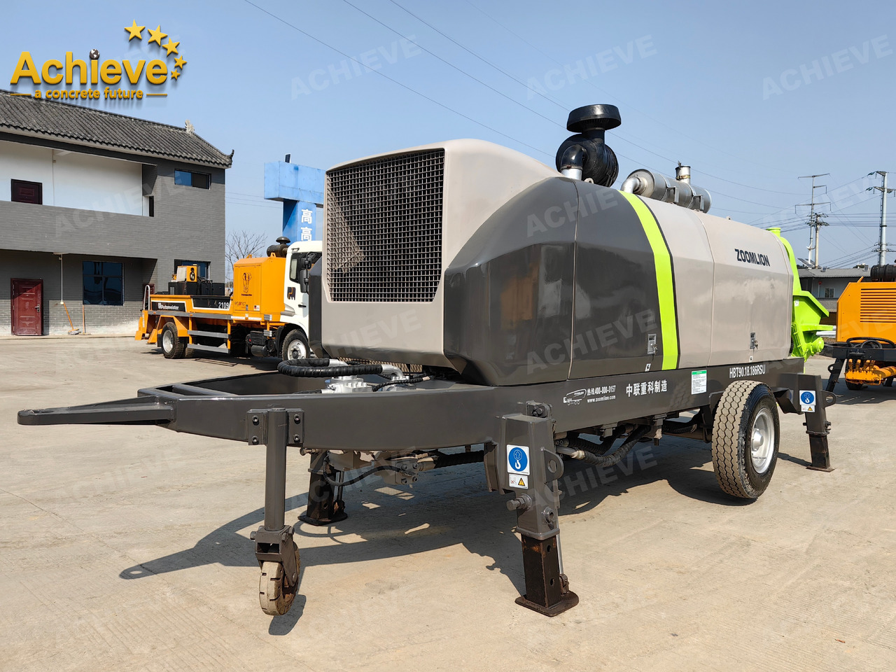 Стационарна бетон помпа Zoomlion 2022 Zoomlion HBT 90.18.186RSU hydraulic Concrete Trailer Pump in China【ACHIEVE】TOP CONDITION!!!: снимка 6