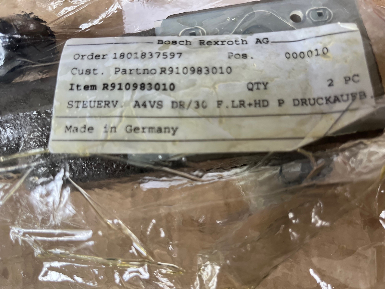 REXROTH Steuerventil A4VS DR/30 R910983010 - Резервни части за Строителна техника: снимка 2 REXROTH Steuerventil A4VS DR/30 R910983010 - Резервни части за Строителна техника: снимка 2