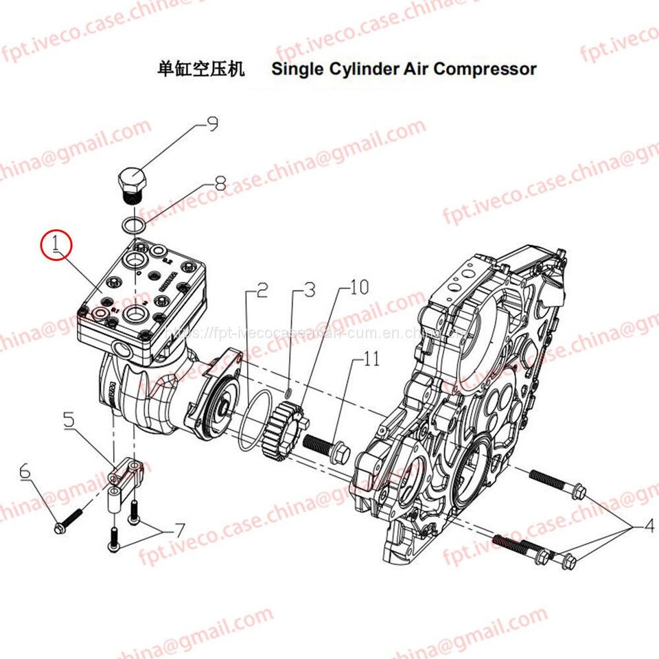 MAN D0836 Single Cylinder Air Compressor 54100-7070 - Компресор: снимка 1 MAN D0836 Single Cylinder Air Compressor 54100-7070 - Компресор: снимка 1