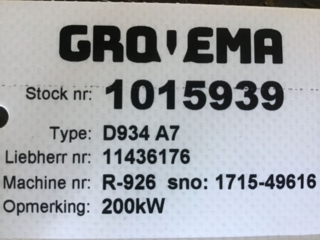 Liebherr D934 A7 - Двигател: снимка 4 Liebherr D934 A7 - Двигател: снимка 4