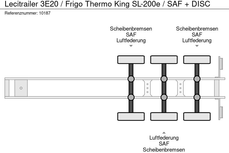 Рефрижератор полуремарке Lecitrailer 3E20 / Frigo Thermo King SL-200e / SAF + DISC: снимка 10