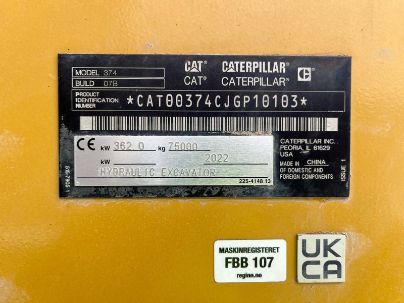Cat 374-07B - Верижен багер: снимка 5 Cat 374-07B - Верижен багер: снимка 5
