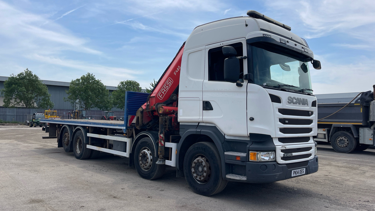 SCANIA R 450 - Бордови камион, Камион с кран: снимка 1 SCANIA R 450 - Бордови камион, Камион с кран: снимка 1