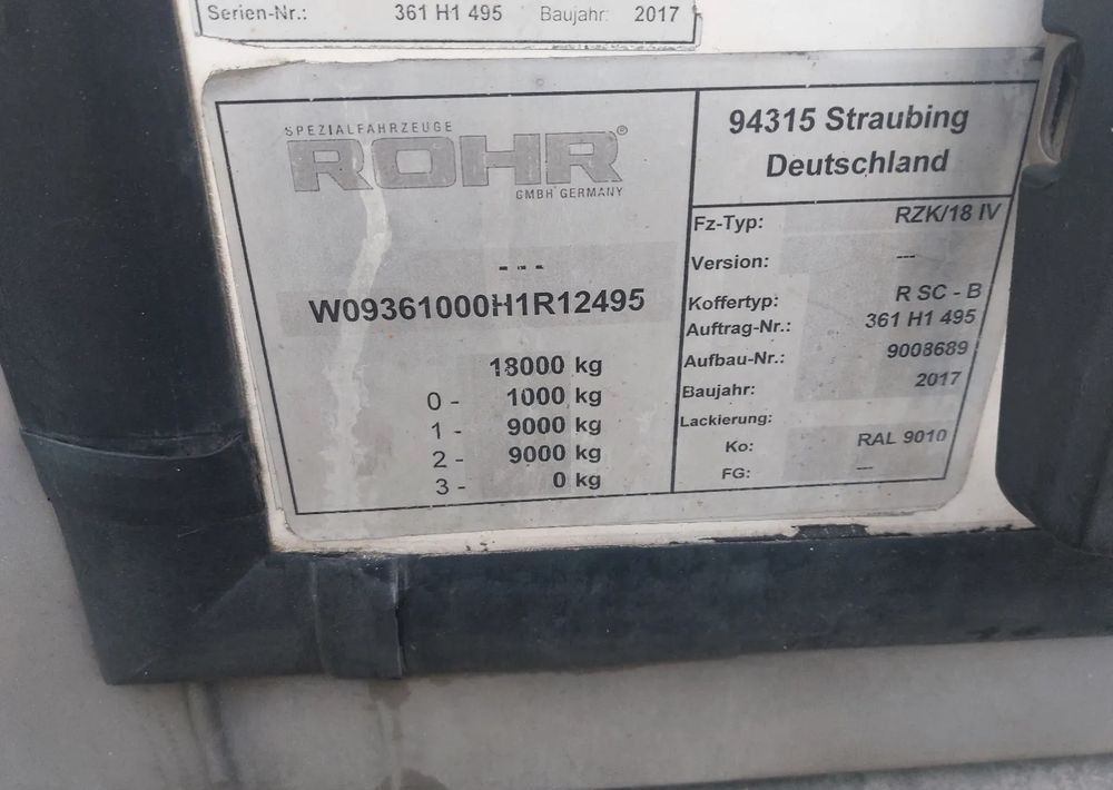 Рефрижератор ремарке Inny Przyczepa ROHR: снимка 7 Рефрижератор ремарке Inny Przyczepa ROHR: снимка 7