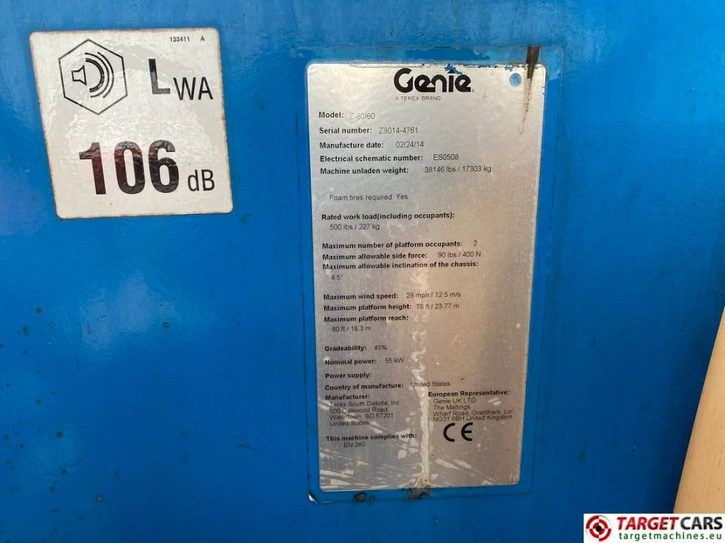 Артикулираща платформа Genie Z-80/60 Articulated 4x4x4 Diesel Boom Lift 2577cm: снимка 10 Артикулираща платформа Genie Z-80/60 Articulated 4x4x4 Diesel Boom Lift 2577cm: снимка 10