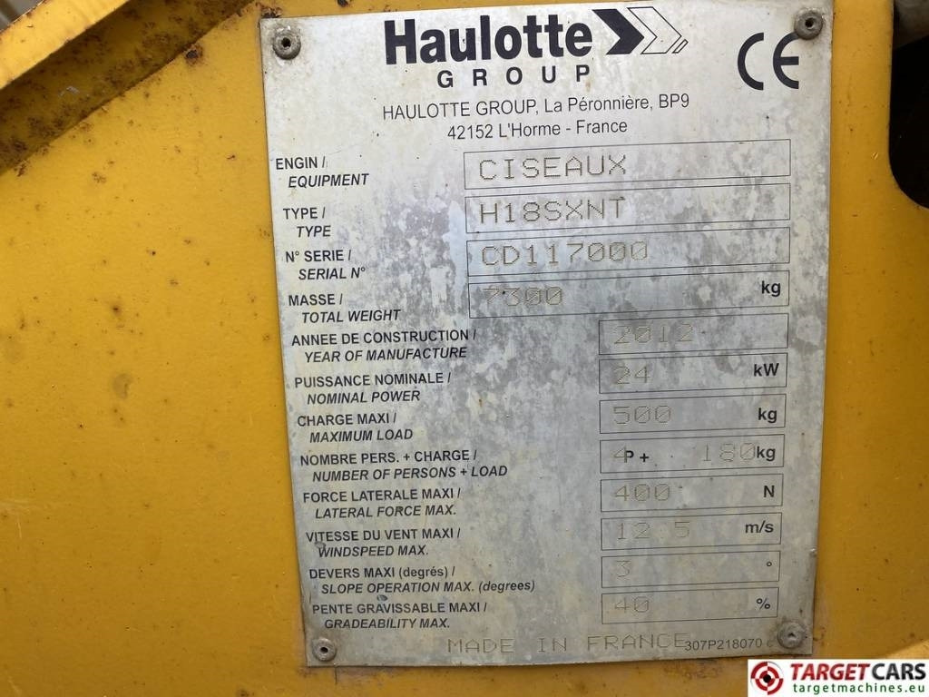 Ножична работна платформа Haulotte H18SXNT Diesel H18SX 4x4 Scissor Work Lift 1800cm: снимка 10