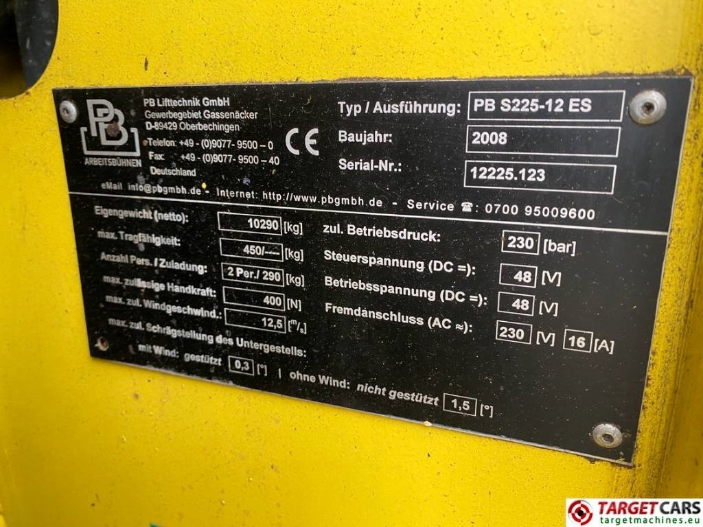 Ножична работна платформа PB Lifttechnik S225-12ES Electric Scissor Work Lift 2250cm: снимка 10