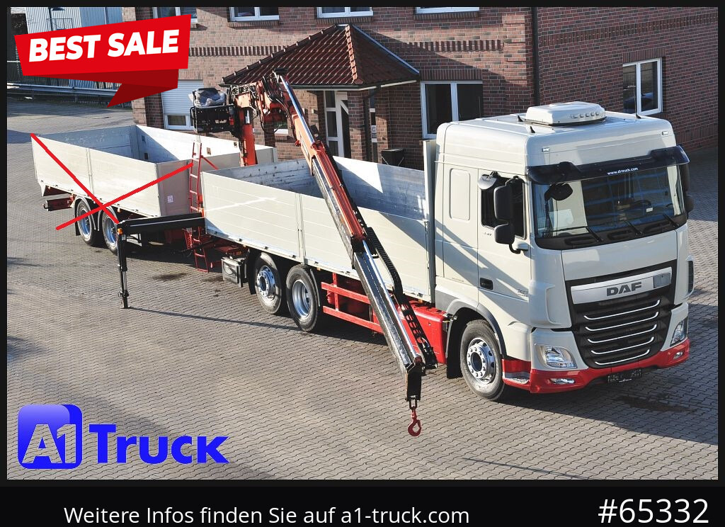 DAF XF 440, Baustoff, Terex 145.2 - Бордови камион, Камион с кран: снимка 1 DAF XF 440, Baustoff, Terex 145.2 - Бордови камион, Камион с кран: снимка 1