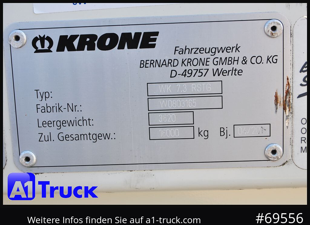 Каросерия - фургон KRONE WB BDF 7,45 Koffer,  2750mm innen, 20 x vorhanden: снимка 8