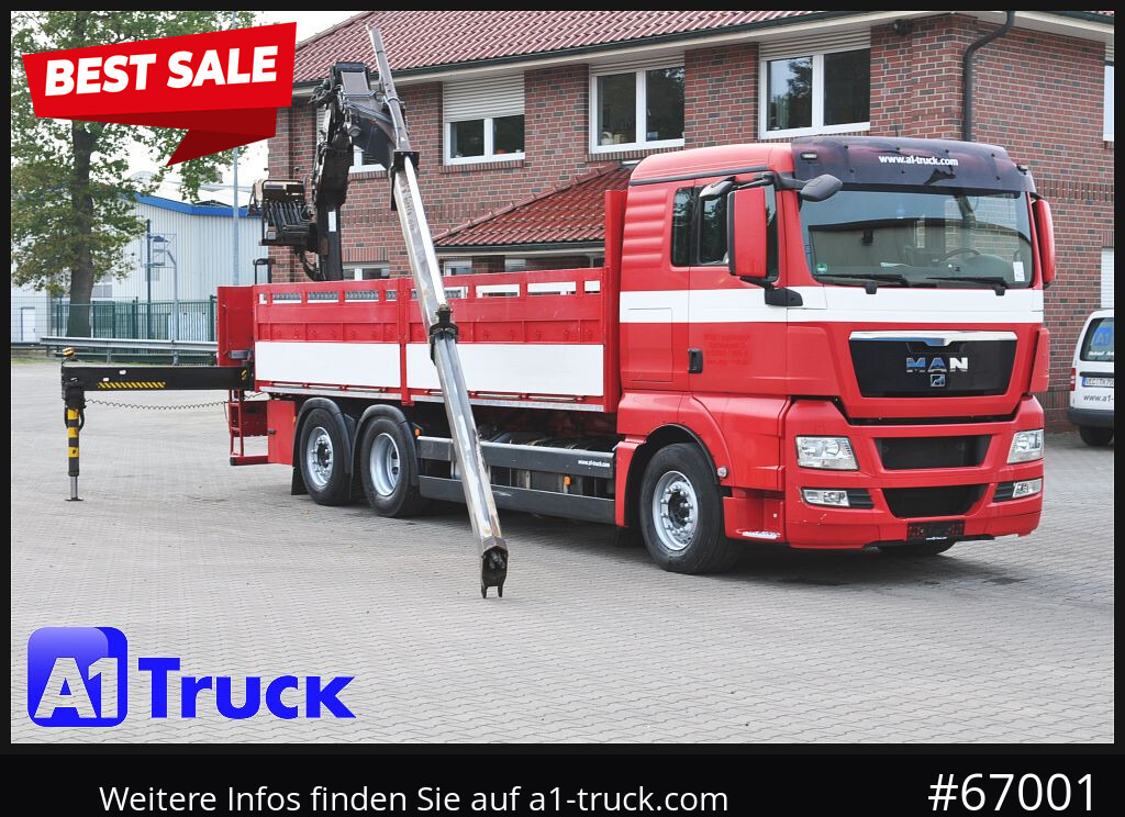 MAN TGX 26.400, Hiab Kran, Lenk-Liftachse, - Камион с кран, Бордови камион: снимка 1 MAN TGX 26.400, Hiab Kran, Lenk-Liftachse, - Камион с кран, Бордови камион: снимка 1