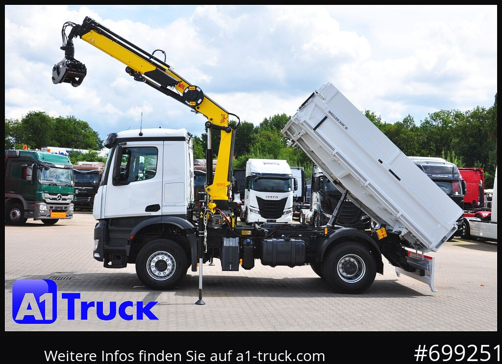 MERCEDES-BENZ Arocs 1840, Kipper + Kran,Funk Navi, - Камион с кран, Самосвал камион: снимка 2 MERCEDES-BENZ Arocs 1840, Kipper + Kran,Funk Navi, - Камион с кран, Самосвал камион: снимка 2