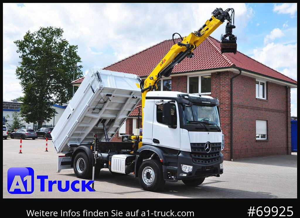 MERCEDES-BENZ Arocs 1840, Kipper + Kran,Funk Navi, - Камион с кран, Самосвал камион: снимка 1 MERCEDES-BENZ Arocs 1840, Kipper + Kran,Funk Navi, - Камион с кран, Самосвал камион: снимка 1