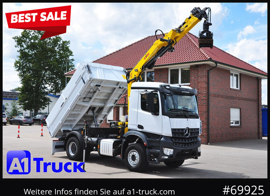 MERCEDES-BENZ Arocs 1840, Kipper + Kran,Funk Navi, KRAN faltbar - Камион с кран, Самосвал камион: снимка 1 MERCEDES-BENZ Arocs 1840, Kipper + Kran,Funk Navi, KRAN faltbar - Камион с кран, Самосвал камион: снимка 1