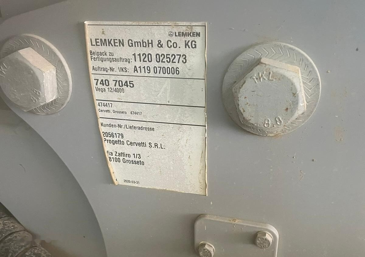 Lemken VEGA 4000 - Прикачна пръскачка: снимка 5 Lemken VEGA 4000 - Прикачна пръскачка: снимка 5
