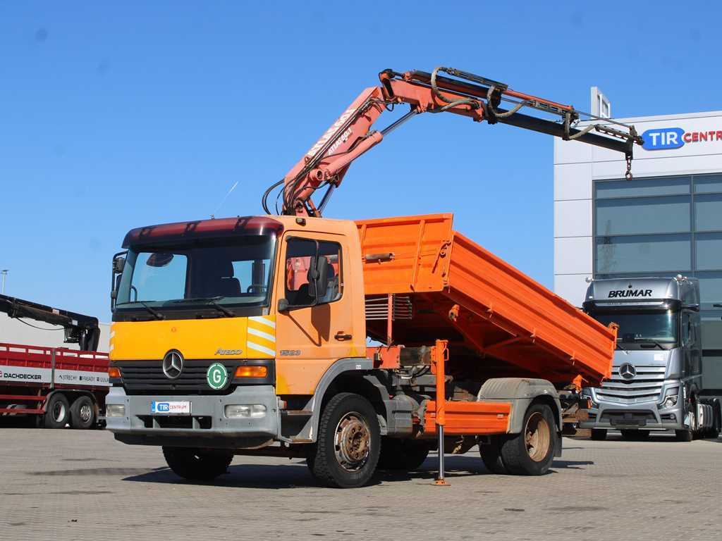 Mercedes-Benz Atego 1523, HYDRAULIC ARM ATLAS 60.1, THREE-SIDED - Самосвал камион, Камион с кран: снимка 1 Mercedes-Benz Atego 1523, HYDRAULIC ARM ATLAS 60.1, THREE-SIDED - Самосвал камион, Камион с кран: снимка 1