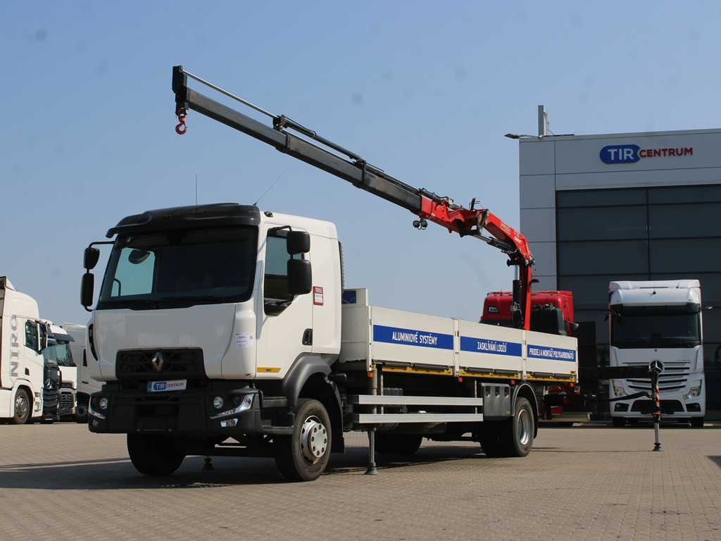 Renault D 250, EURO 6, SIDE, HYDRAULIC ARM FASSI F110 - Бордови камион, Камион с кран: снимка 1 Renault D 250, EURO 6, SIDE, HYDRAULIC ARM FASSI F110 - Бордови камион, Камион с кран: снимка 1