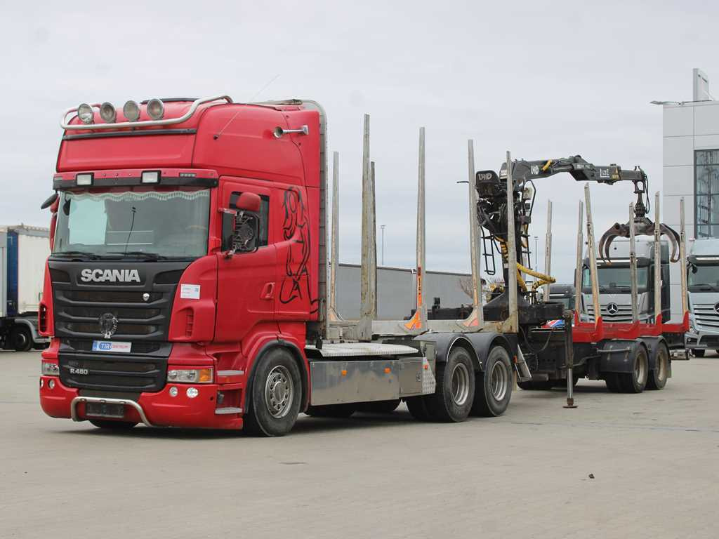 Scania R 480, HYDRAULIC ARM LHO L120Z(78), 6X4 - Камион за дърва, Камион с кран: снимка 1 Scania R 480, HYDRAULIC ARM LHO L120Z(78), 6X4 - Камион за дърва, Камион с кран: снимка 1