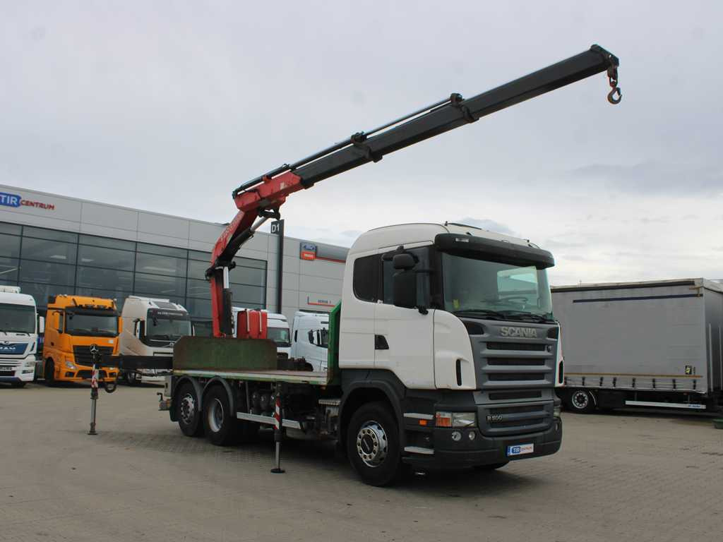 Scania R 500, 6X2, EURO 4, OPTICRUISE, HYDRAULIC ARM FASSI F220A.23 - Бордови камион, Камион с кран: снимка 3 Scania R 500, 6X2, EURO 4, OPTICRUISE, HYDRAULIC ARM FASSI F220A.23 - Бордови камион, Камион с кран: снимка 3