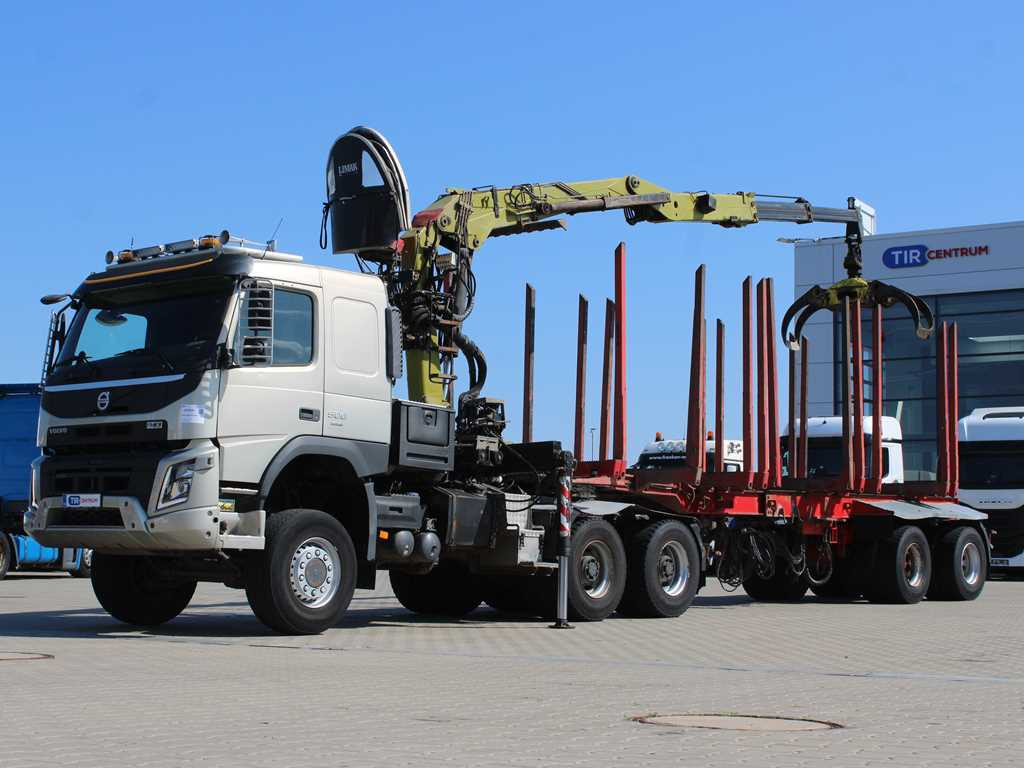 Volvo FMX 500, 6X6, LOGLIFT F265Z95 + DOLL trailer (2007) - Камион за дърва, Камион с кран: снимка 1 Volvo FMX 500, 6X6, LOGLIFT F265Z95 + DOLL trailer (2007) - Камион за дърва, Камион с кран: снимка 1