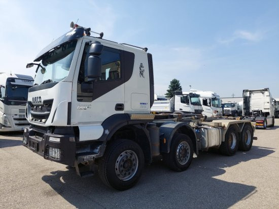 Iveco 8x4 Meiller Abroller, Automatik, E6, Retarder, - Мултилифт с кука камион, Камион с кран: снимка 1 Iveco 8x4 Meiller Abroller, Automatik, E6, Retarder, - Мултилифт с кука камион, Камион с кран: снимка 1
