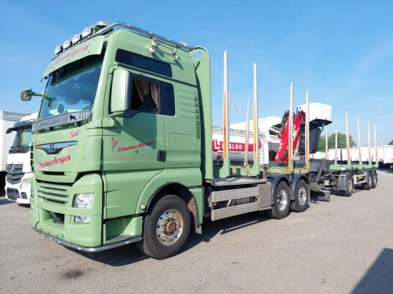 MAN TGX 26.500 6x4x4 Holztransporter, Motor Neu - Камион за дърва, Камион с кран: снимка 1 MAN TGX 26.500 6x4x4 Holztransporter, Motor Neu - Камион за дърва, Камион с кран: снимка 1