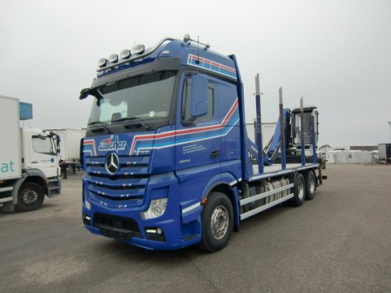 Mercedes-Benz Actros 2653 6x4 Holz Palfinger Kabinenkran - Камион за дърва, Камион с кран: снимка 1 Mercedes-Benz Actros 2653 6x4 Holz Palfinger Kabinenkran - Камион за дърва, Камион с кран: снимка 1