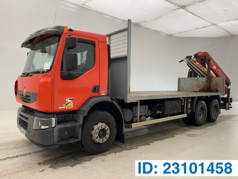 Renault Premium Lander 430 - Бордови камион, Камион с кран: снимка 1 Renault Premium Lander 430 - Бордови камион, Камион с кран: снимка 1