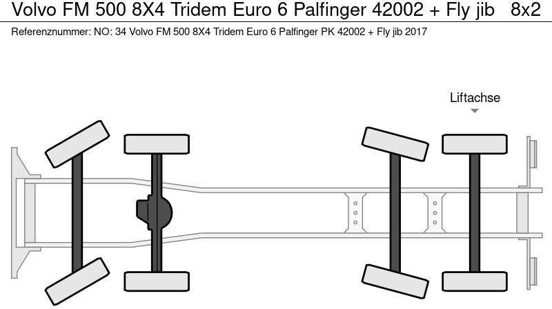 Камион с кран Volvo FM 500 8X4 Tridem Euro 6 Palfinger 42002 + Fly jib: снимка 12 Камион с кран Volvo FM 500 8X4 Tridem Euro 6 Palfinger 42002 + Fly jib: снимка 12