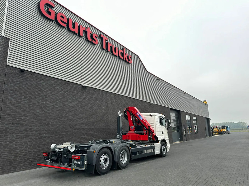 Мултилифт с кука камион, Камион с кран MAN TGS 26.520 6X4H-4 BL NEW MODEL + MEILLER HAAKARMSYSTEEM + HMF 2320 K6-RCS KRAAN/KRAN/CRANE/GRUA: снимка 12