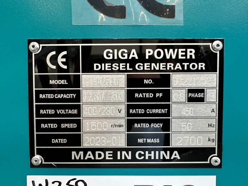 Нови Електрогенератор Giga power LT-W250GF 312.5 kVA silent generator: снимка 10