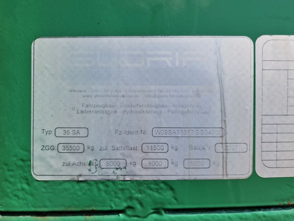 Бордово полуремарке/ Платформа Gloria 35SA / Teleskop / Lenkachse: снимка 26