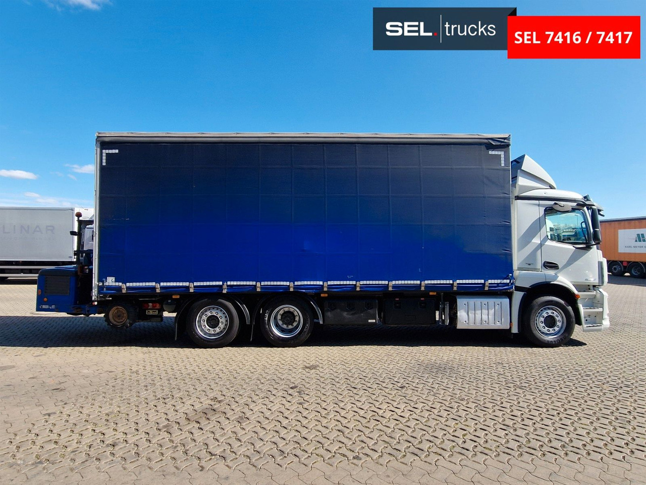 Mercedes-Benz Antos 2543 /Retarder / mit Stapler / Lenkachse - Камион с брезент: снимка 4 Mercedes-Benz Antos 2543 /Retarder / mit Stapler / Lenkachse - Камион с брезент: снимка 4