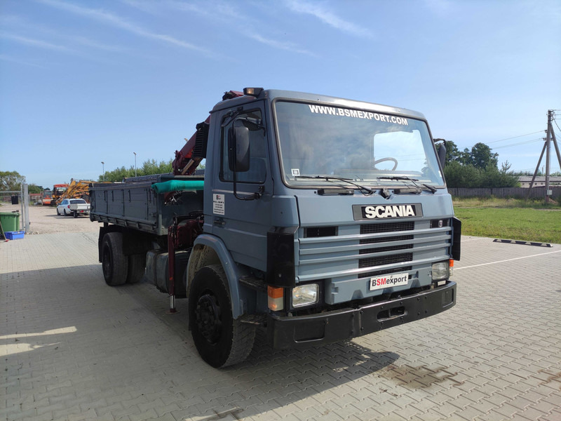 Самосвал камион, Камион с кран Scania 113.320 dump truck: снимка 8