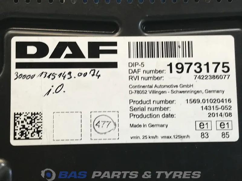 DAF LF Euro 6 - Табло за Камион: снимка 3 DAF LF Euro 6 - Табло за Камион: снимка 3