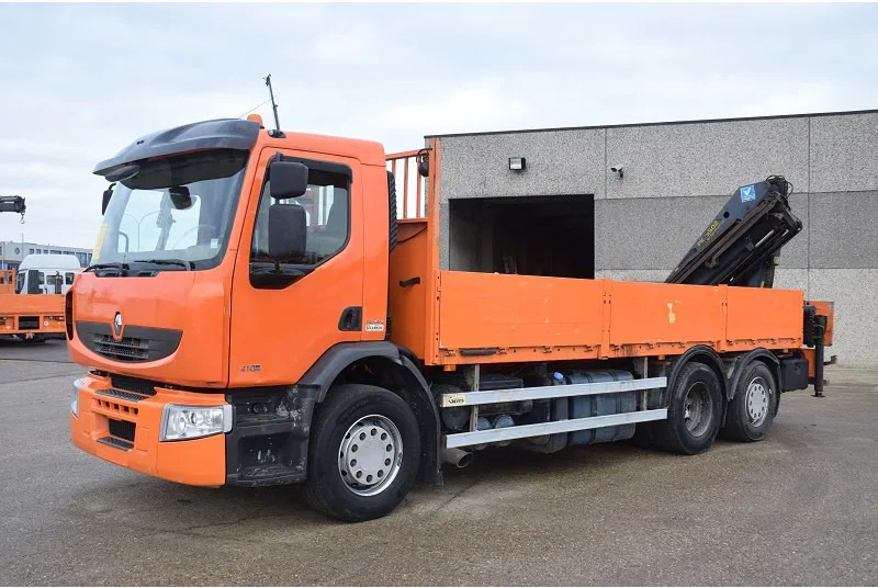 Renault Premium 410 - Бордови камион, Камион с кран: снимка 1 Renault Premium 410 - Бордови камион, Камион с кран: снимка 1