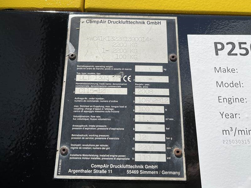 Compair C 115 - 12 - N - Компресор за въздух: снимка 5 Compair C 115 - 12 - N - Компресор за въздух: снимка 5