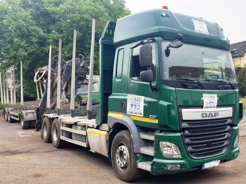 DAF 6x4 CF510 33/26t +HIAB Loglift 135 ZT94 +Umikov PP3 - Камион за дърва, Камион с кран: снимка 1 DAF 6x4 CF510 33/26t +HIAB Loglift 135 ZT94 +Umikov PP3 - Камион за дърва, Камион с кран: снимка 1