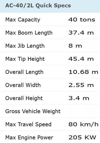 Terex AC40-2L - Кран за всякакви терени: снимка 4 Terex AC40-2L - Кран за всякакви терени: снимка 4