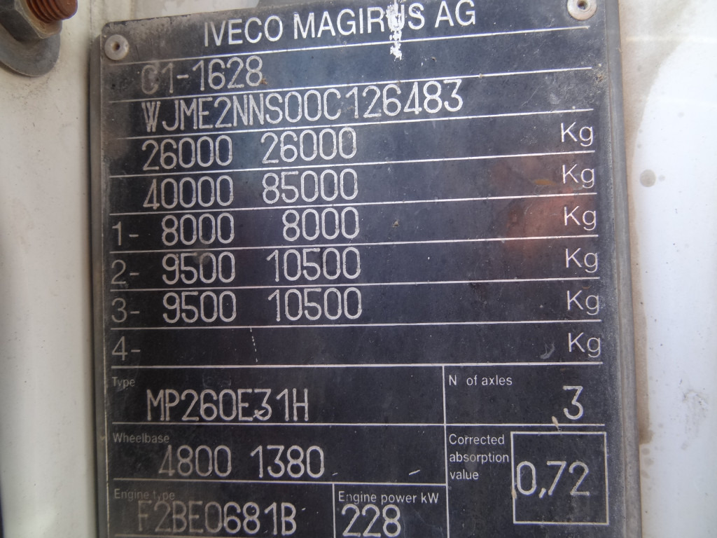 Iveco EuroTrakker 260E31 6X4 Palfinger 36002 - Камион с кран, Бордови камион: снимка 3 Iveco EuroTrakker 260E31 6X4 Palfinger 36002 - Камион с кран, Бордови камион: снимка 3