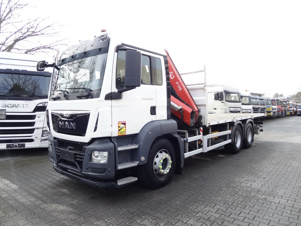 MAN TGS 26.320 6X4 BB mit Kran Fassi F175 - Камион с кран, Бордови камион: снимка 1 MAN TGS 26.320 6X4 BB mit Kran Fassi F175 - Камион с кран, Бордови камион: снимка 1