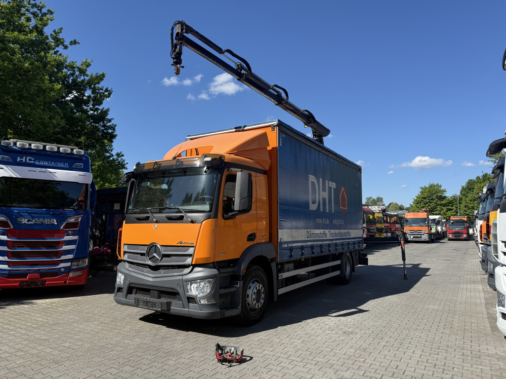 Mercedes-Benz Actros 1827 Kran Palfinger PK 9002 - Камион с кран, Камион с брезент: снимка 1 Mercedes-Benz Actros 1827 Kran Palfinger PK 9002 - Камион с кран, Камион с брезент: снимка 1