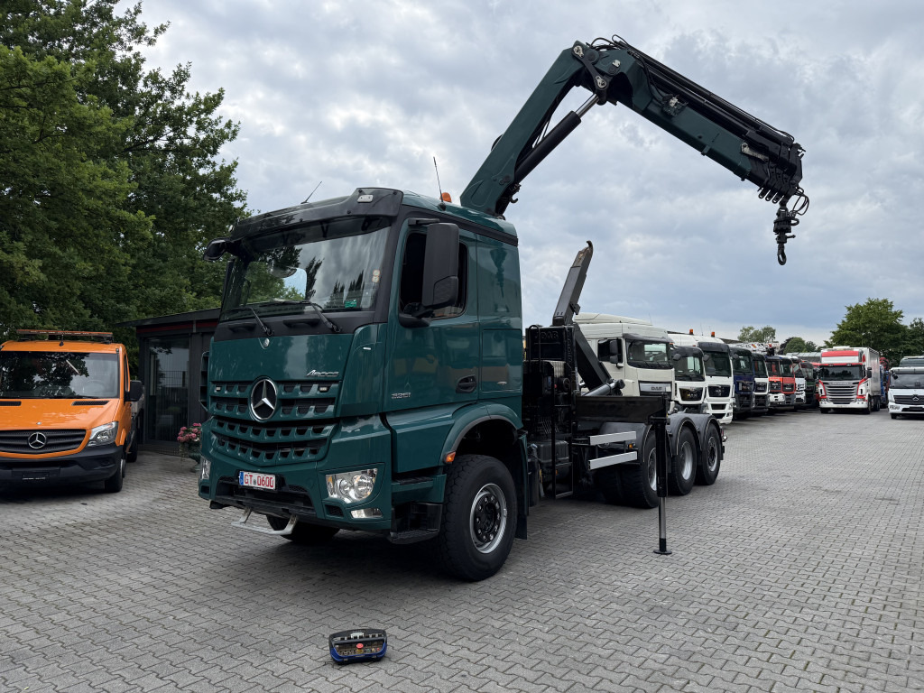 Mercedes-Benz Arocs 3251 8X4 Haken mit Kran HMF 2620 K5 - Мултилифт с кука камион, Камион с кран: снимка 1 Mercedes-Benz Arocs 3251 8X4 Haken mit Kran HMF 2620 K5 - Мултилифт с кука камион, Камион с кран: снимка 1
