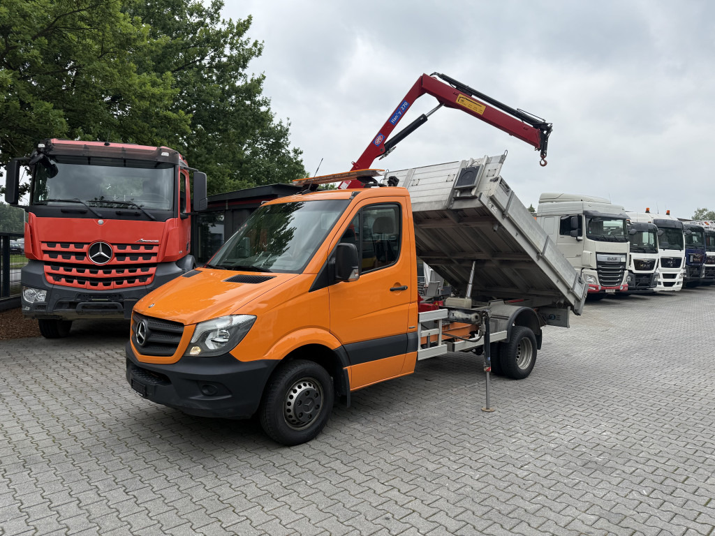 Mercedes-Benz Sprinter 516 Kipper mit Kran HMF 270 - Бус самосвал: снимка 1 Mercedes-Benz Sprinter 516 Kipper mit Kran HMF 270 - Бус самосвал: снимка 1