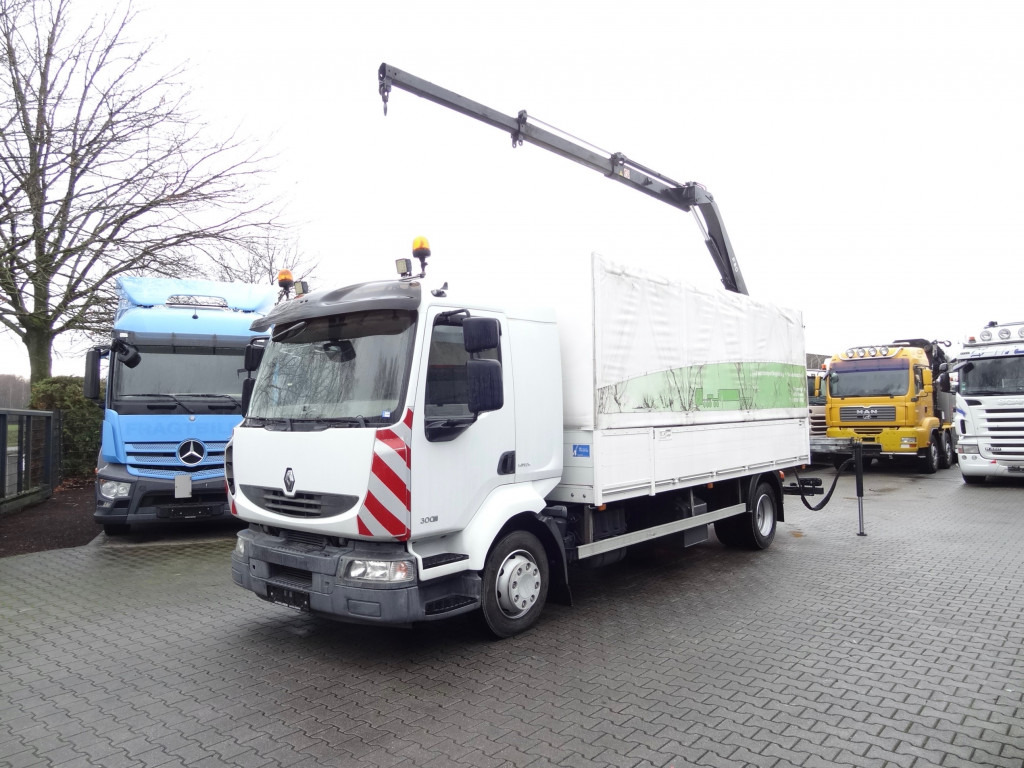 Renault Midlum 300.12 Fassi F80 - Камион с кран, Бордови камион: снимка 1 Renault Midlum 300.12 Fassi F80 - Камион с кран, Бордови камион: снимка 1