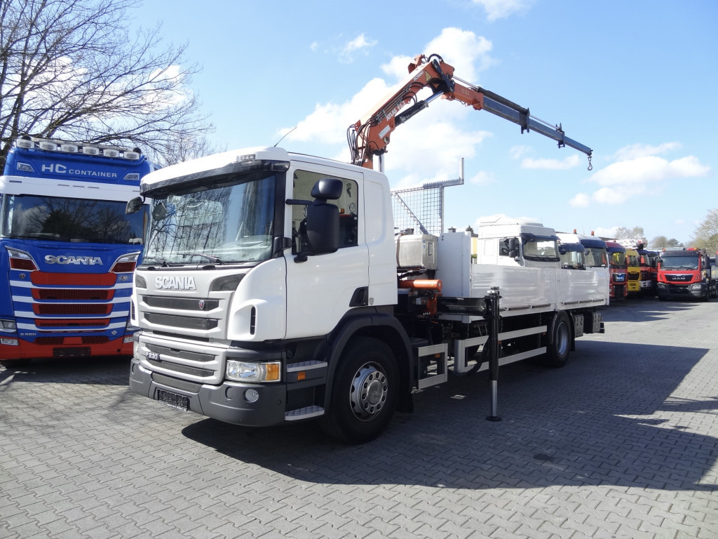 Scania P230 4X2 Kran Atlas 92.2 A2 - Камион с кран, Бордови камион: снимка 1 Scania P230 4X2 Kran Atlas 92.2 A2 - Камион с кран, Бордови камион: снимка 1