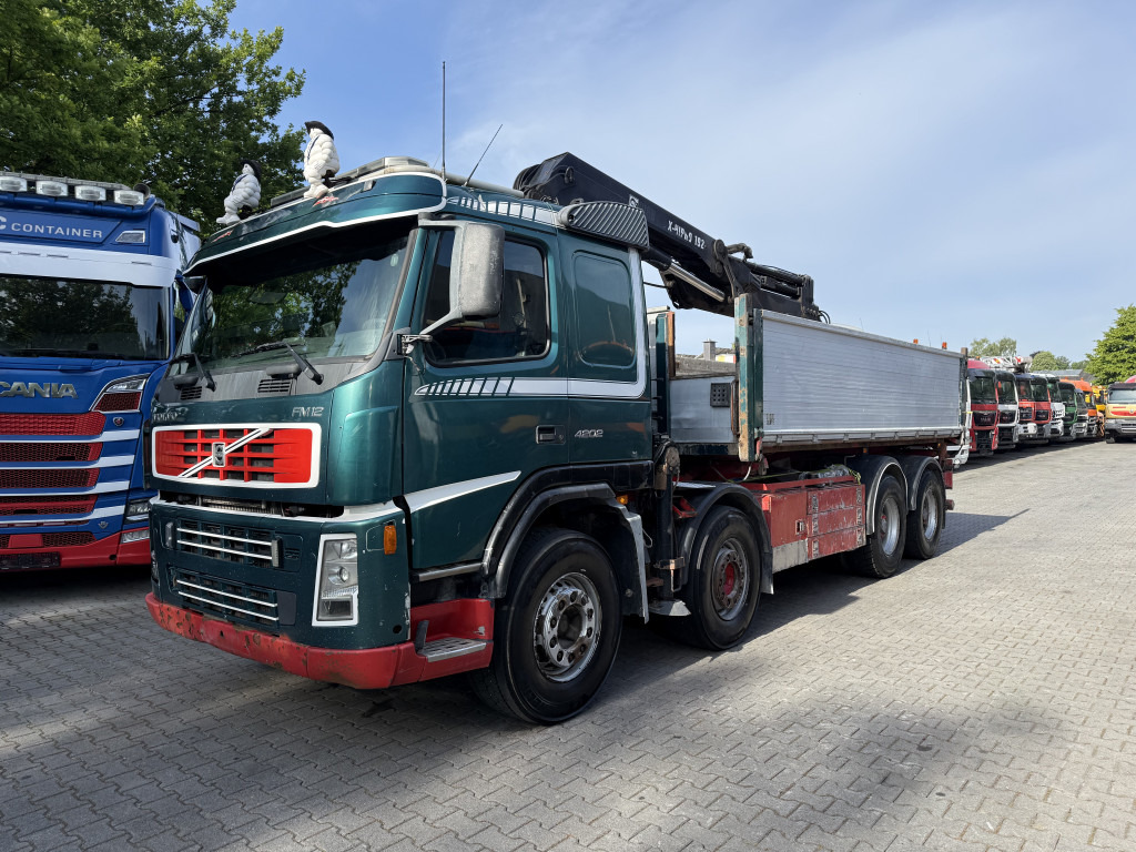 Volvo FM12 420 8X4 Kipper Kran Hiab 192-4 - Камион с кран, Самосвал камион: снимка 1 Volvo FM12 420 8X4 Kipper Kran Hiab 192-4 - Камион с кран, Самосвал камион: снимка 1