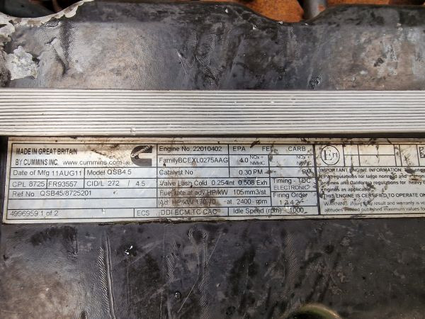 Cummins QSB4.5 CPL 8725 Engine (Plant) - Двигател за Строителна техника: снимка 2 Cummins QSB4.5 CPL 8725 Engine (Plant) - Двигател за Строителна техника: снимка 2