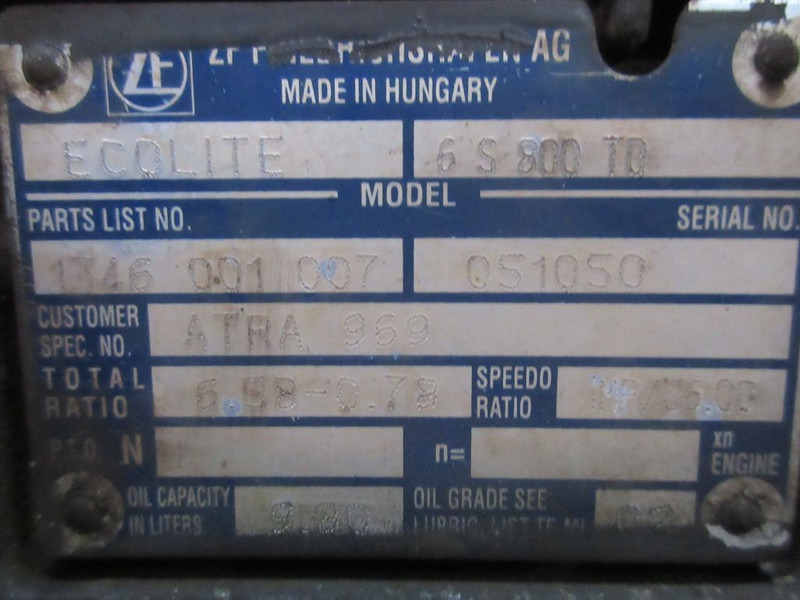 DAF 1700557/6S800TO RATIO 6.58-078 DAF LF EURO 5 - Скоростна кутия за Камион: снимка 5 DAF 1700557/6S800TO RATIO 6.58-078 DAF LF EURO 5 - Скоростна кутия за Камион: снимка 5