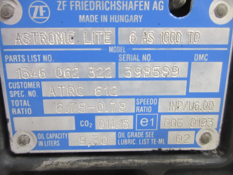 DAF 1721272 // 1719130 6 AS 1000 TO RATIO 6.75-0.79 DAF LF 230 EURO 6 MODEL 2020 - Скоростна кутия за Камион: снимка 5 DAF 1721272 // 1719130 6 AS 1000 TO RATIO 6.75-0.79 DAF LF 230 EURO 6 MODEL 2020 - Скоростна кутия за Камион: снимка 5